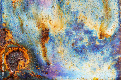 Canvas Print Abstract bright texture with divorces of blue, violet, heavenly and sand color