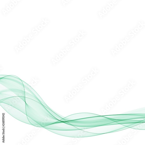 Green curves of the line. abstract vector background