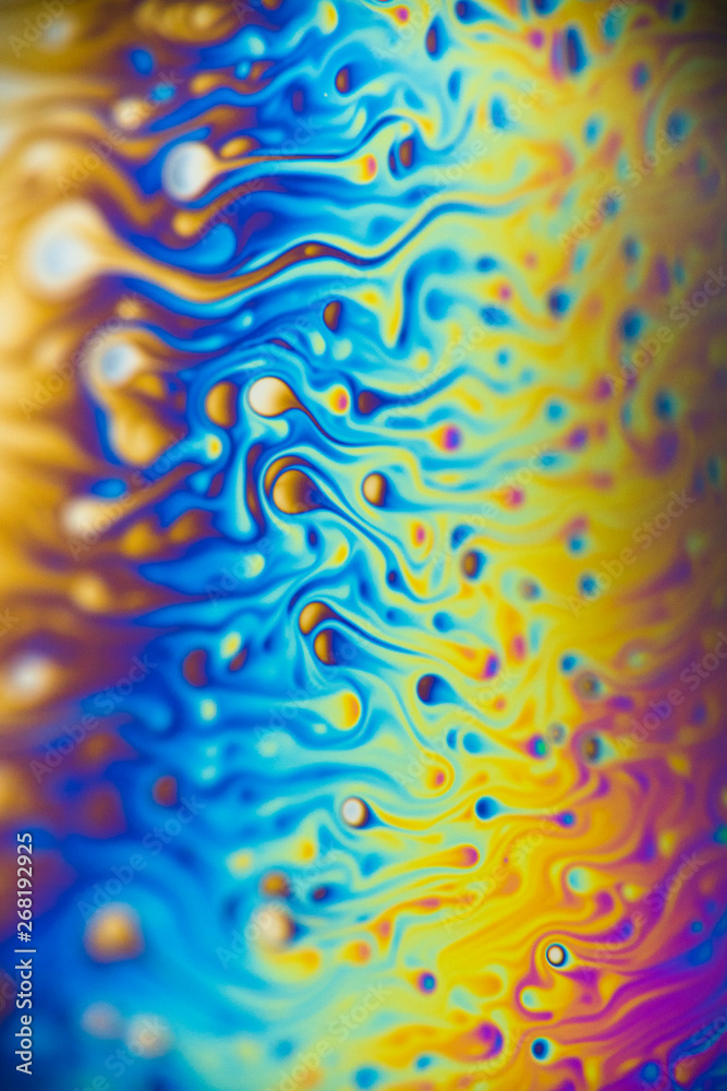 Reflections of a soap bubble close up Reflections of a soap bubble close up