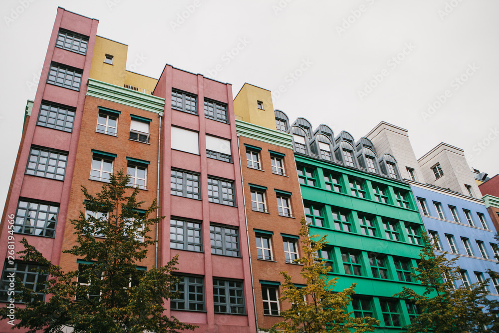 Colored modern residential building in Berlin