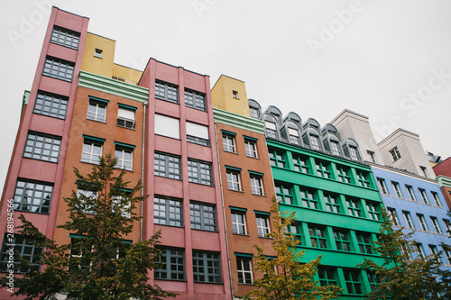 Colored modern residential building in Berlin photo