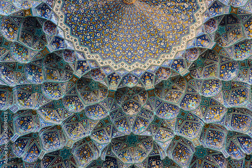 Textured blue colored ceiling