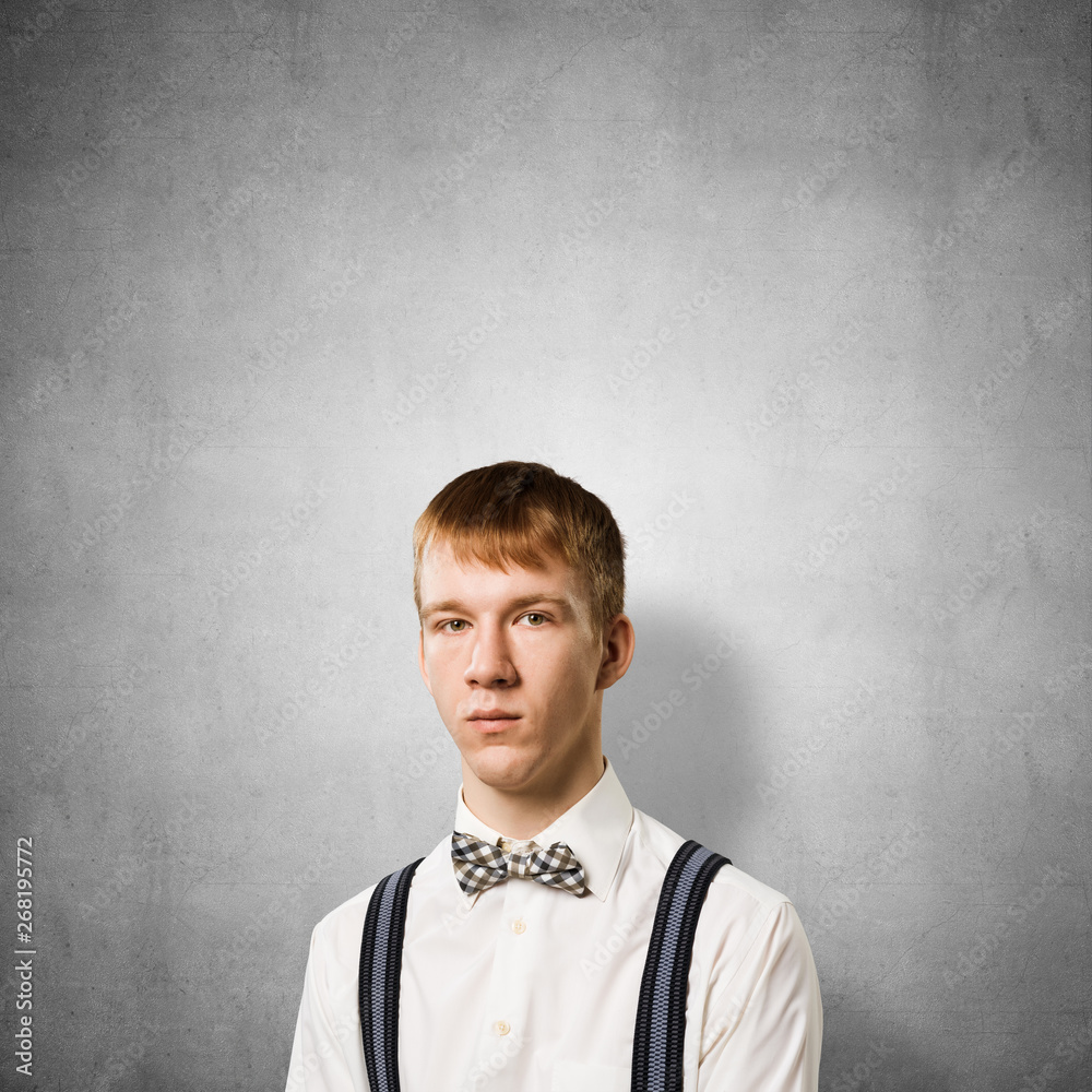 Teenager having serious and calm face. Teenager having serious and calm face.