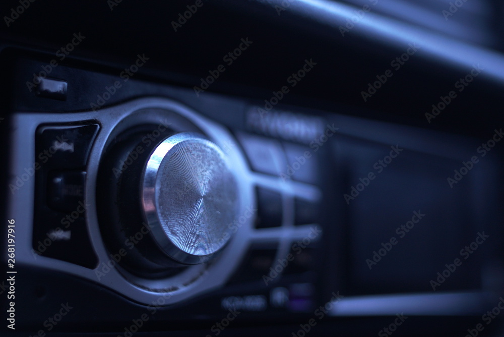 Fototapeta premium old radio receiver in the car