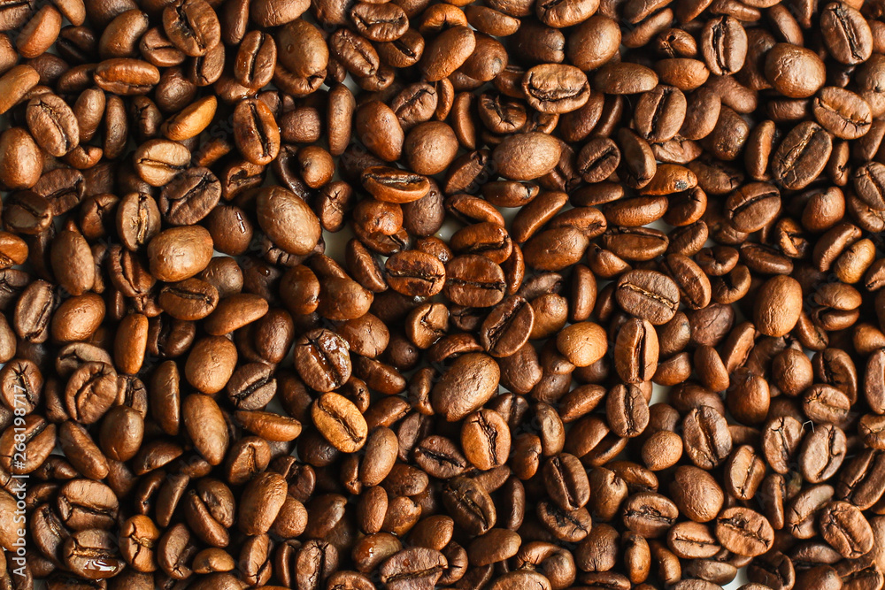 coffee beans (good and bad grain) - arabica and robusta blend (roasted coffee grain). Black background. Top view . Copy space coffee beans (good and bad grain) - arabica and robusta blend (roasted coffee grain). Black background. Top view . Copy space