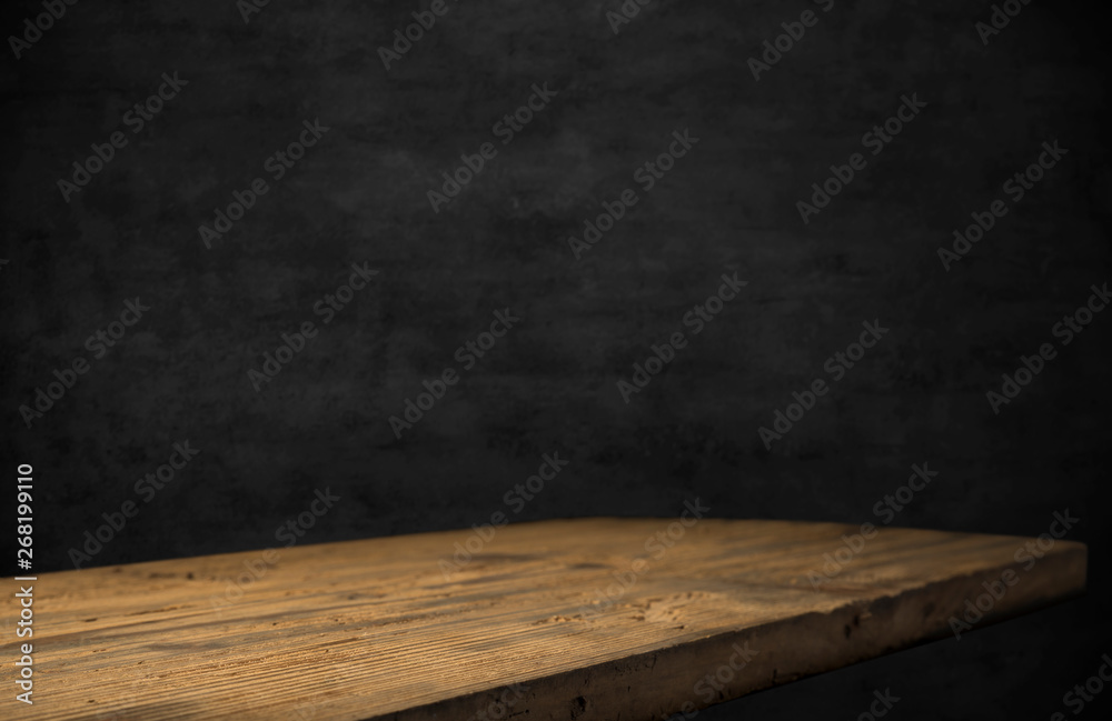 Empty wooden table in front of abstract blurred background of coffee shop . can be used for display or montage your products.Mock up for display of product