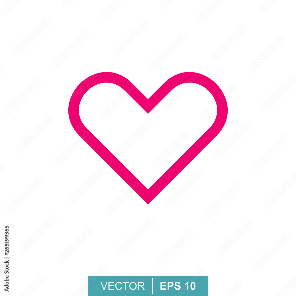 Stylized modern heart. Vector illustration on the theme of love and romance relationship. Flat design