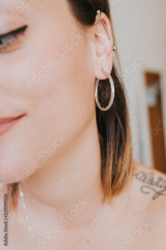 Women's earring detail