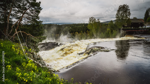 Wodospad Haugfossen Norwegia Norway Norge waterfall fossen photo