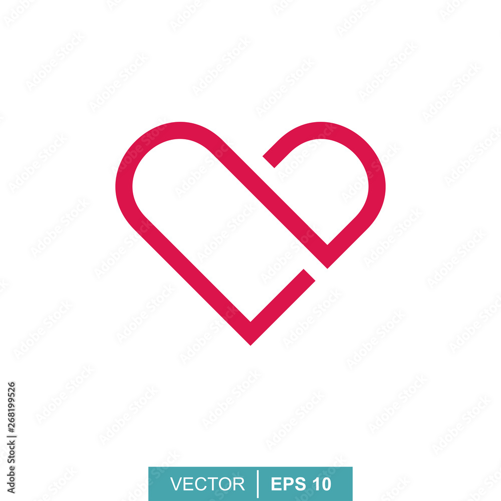 Stylized modern heart. Vector illustration on the theme of love and romance relationship. Flat design Stylized modern heart. Vector illustration on the theme of love and romance relationship. Flat design
