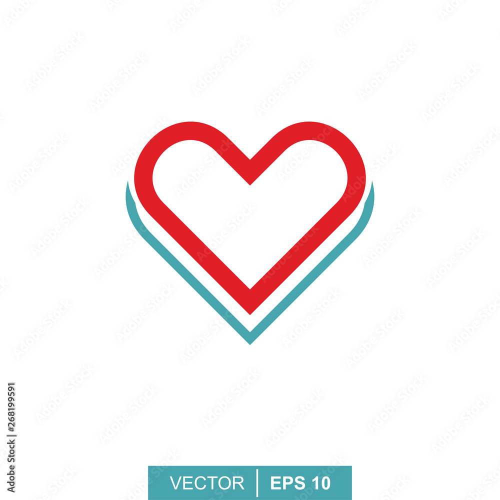 Stylized modern heart. Vector illustration on the theme of love and romance relationship. Flat design Stylized modern heart. Vector illustration on the theme of love and romance relationship. Flat design