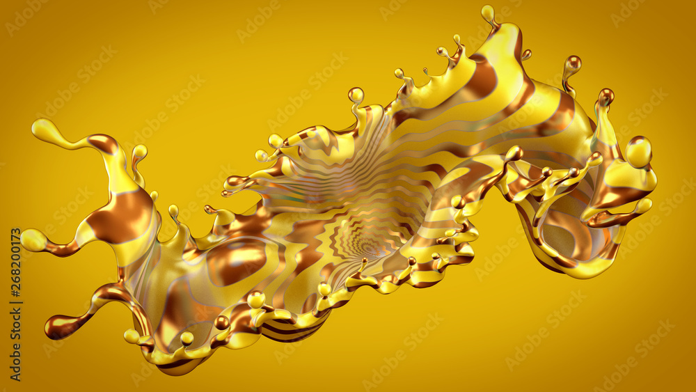 Fototapeta premium Abstract background with splash and ball..3d illustration, 3d rendering.