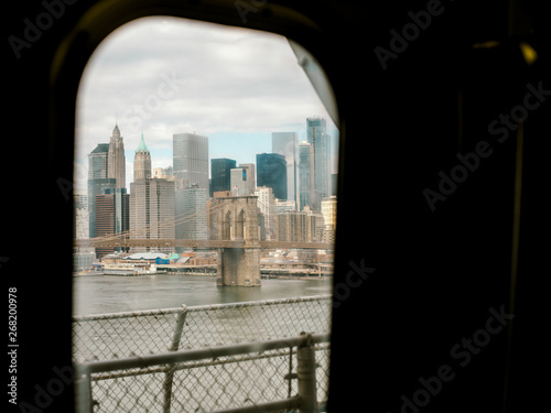 View of New York City from subway photo