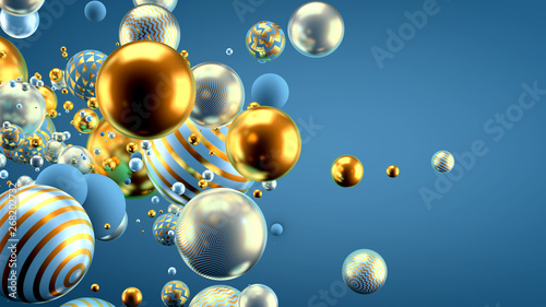 Beautiful background with balls. 3d illustration  3d rendering.