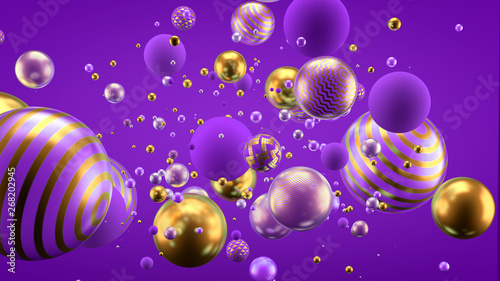 Beautiful background with balls. 3d illustration  3d rendering.