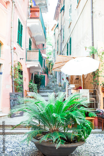 Fototapeta Naklejka Na Ścianę i Meble -  Old beautiful empty narrow streets in small city of Lucca in Italy