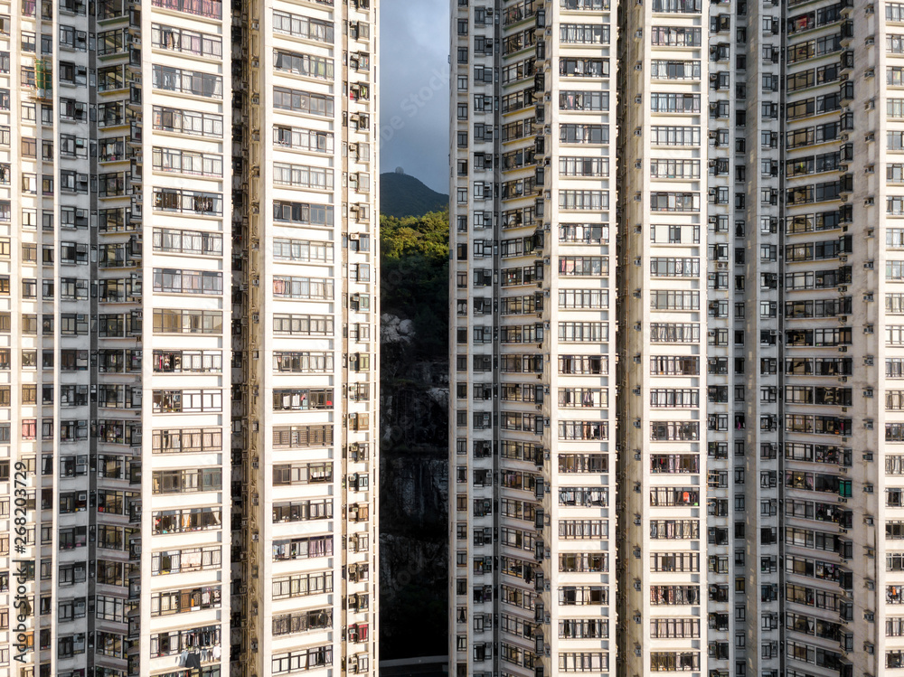 Residencial buildings facades in Hong Kong Residencial buildings facades in Hong Kong