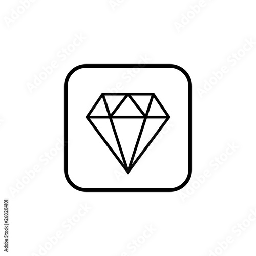 Diamond icon vector. Diamond line icon. Gemstone symbol