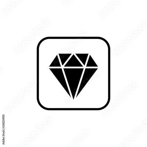 Diamond icon vector. Diamond line icon. Gemstone symbol