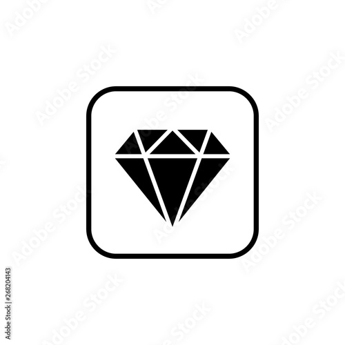 Diamond icon vector. Diamond line icon. Gemstone symbol