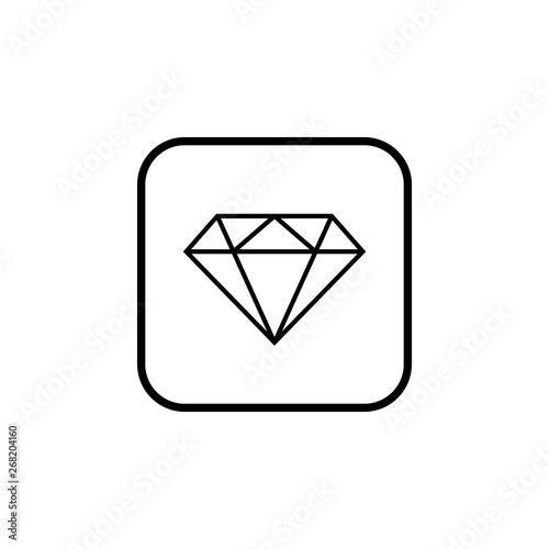 Diamond icon vector. Diamond line icon. Gemstone symbol