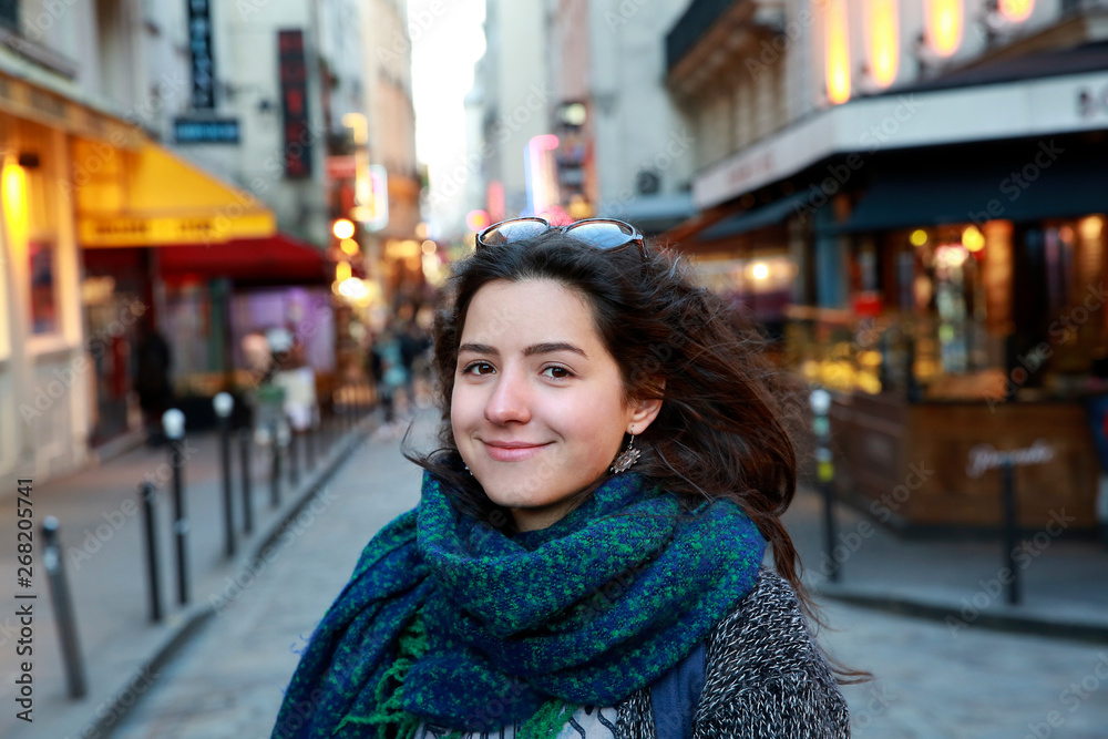 Beautiful student girl in Paris