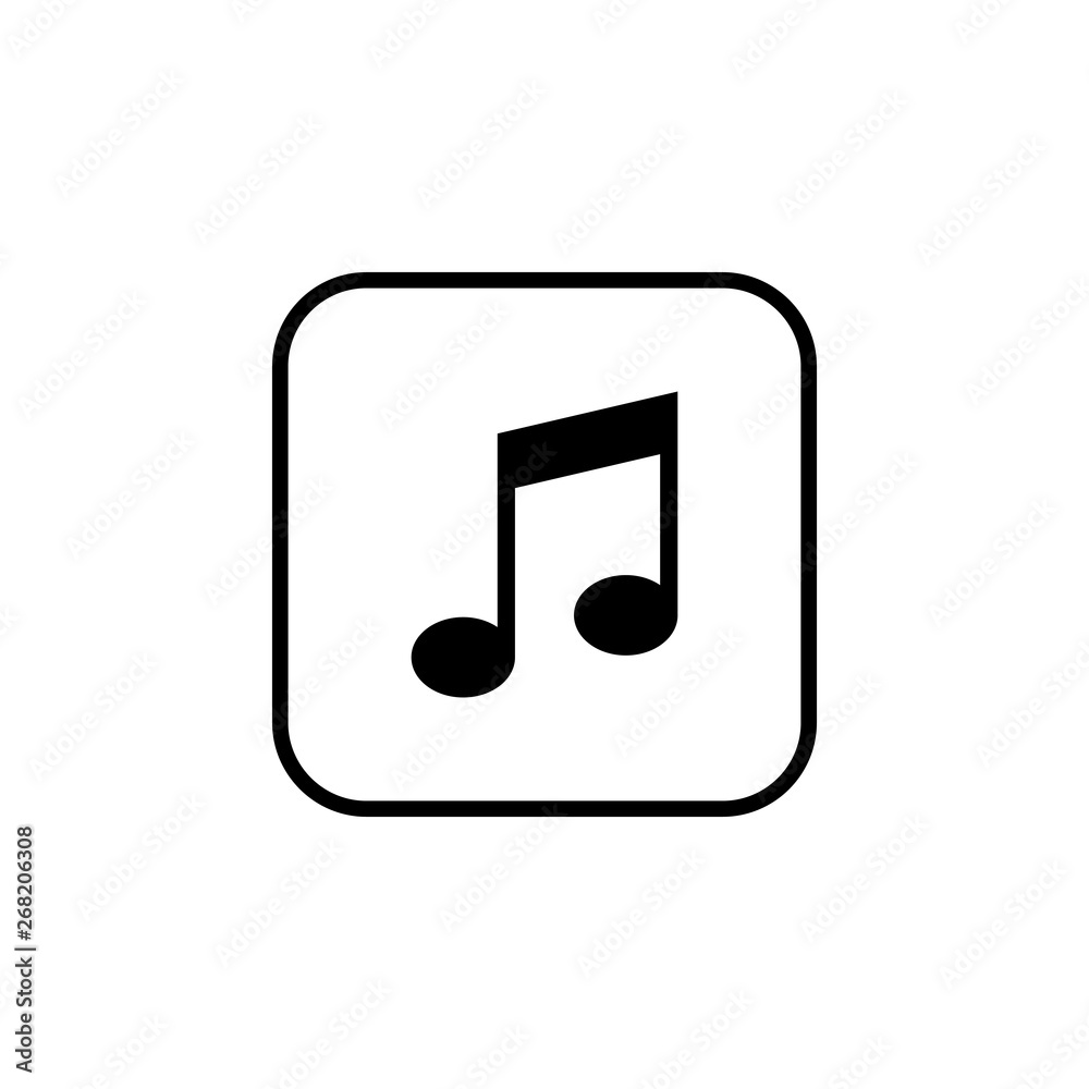 Music icon vector, Melody, song, note, sound, audio sign Isolated. Music icon vector, Melody, song, note, sound, audio sign Isolated.