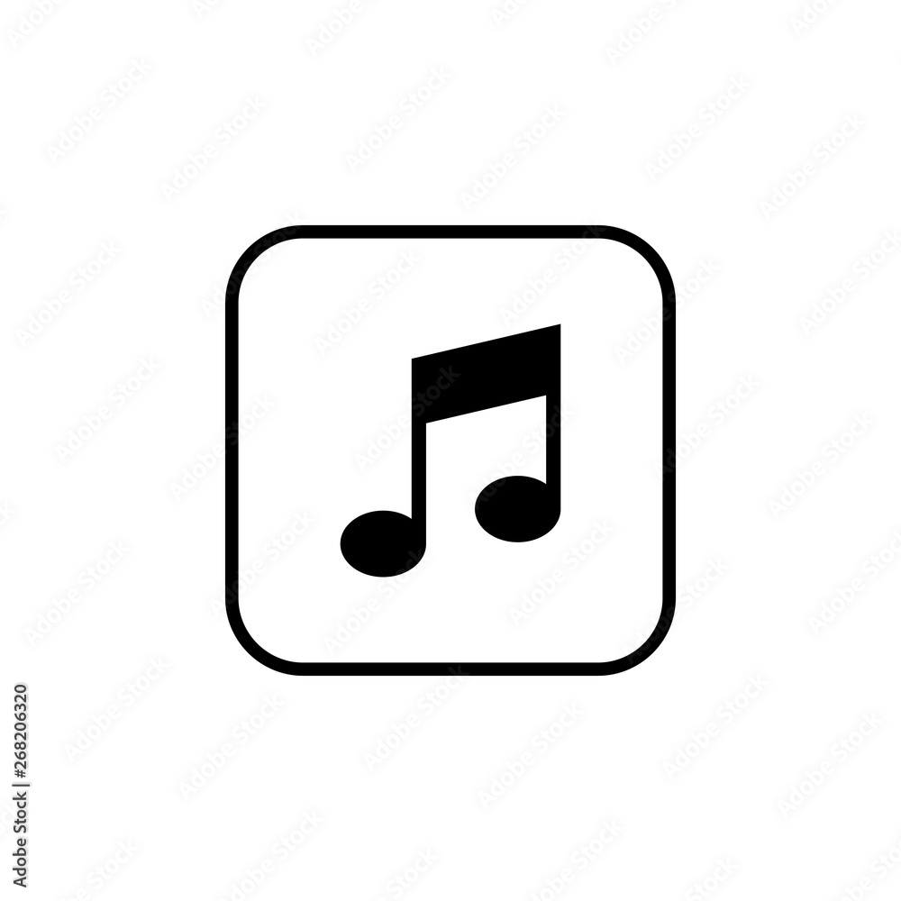 Music icon vector, Melody, song, note, sound, audio sign Isolated. Music icon vector, Melody, song, note, sound, audio sign Isolated.