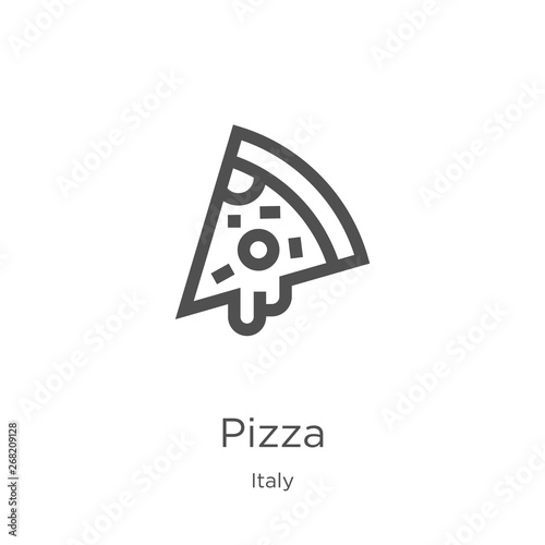 pizza icon vector from italy collection. Thin line pizza outline icon vector illustration. Outline, thin line pizza icon for website design and mobile, app development.