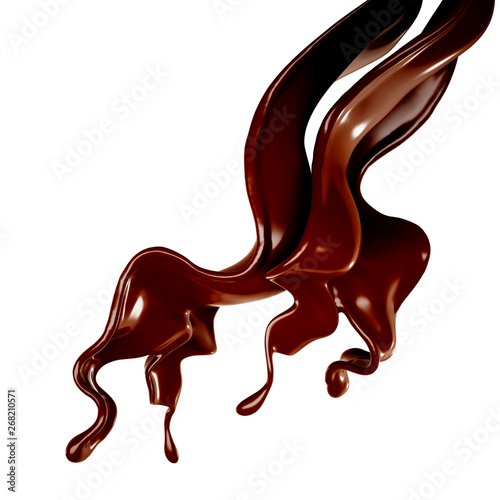 A splash of chocolate. 3d illustration  3d rendering.