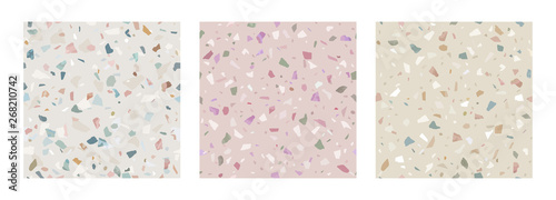 Granite stone terrazzo floor texture. Abstract  background, seamless pattern. Vector illustration.