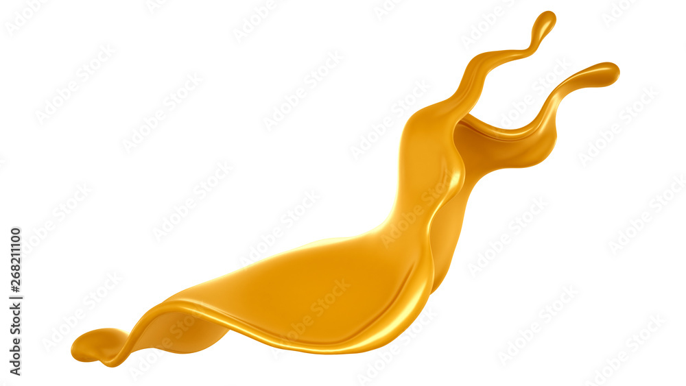 Splash of caramel. 3d illustration, 3d rendering.