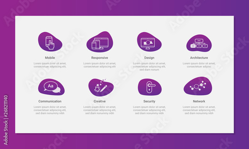 Web Icons About Page Graphic Layout Purple