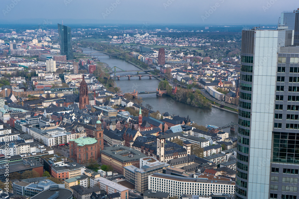 Panorama Aussicht auf Altstadt Frankfurt