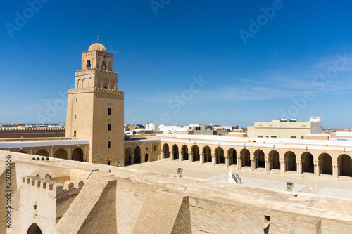 Landscape of the Great Mosque in Kairouan, Tunisia.