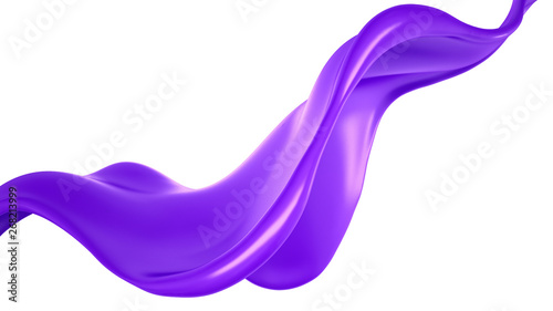 Splash of a purple paint on a white background. 3d illustration, 3d rendering.