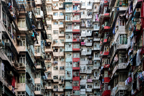 Residencial buildings facades in Hong Kong