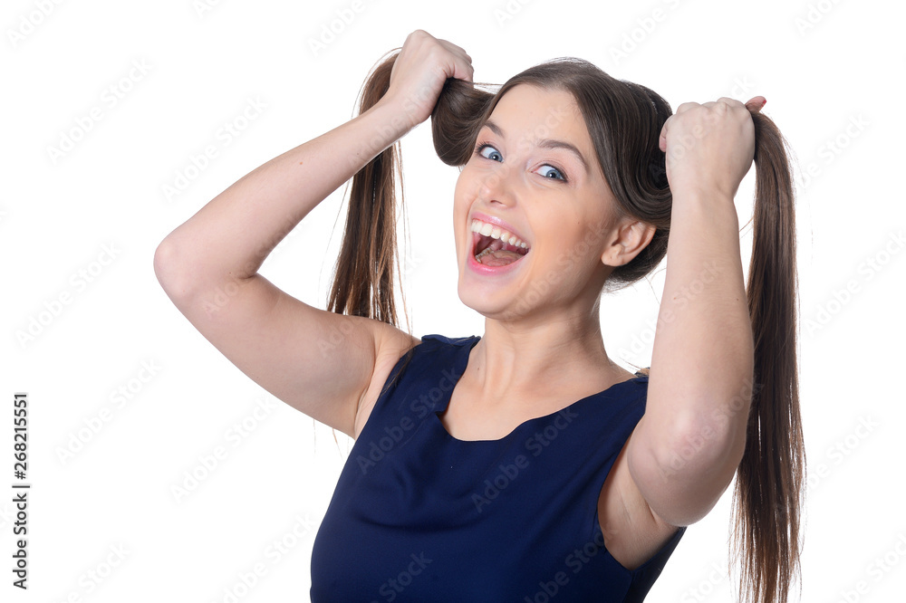 Portrait of beautiful young woman with long hair Portrait of beautiful young woman with long hair