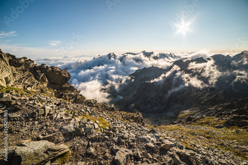 Mengusovska Valley with Inversion as Seen from Rysy Peak in High Tatras, Slovakia photo