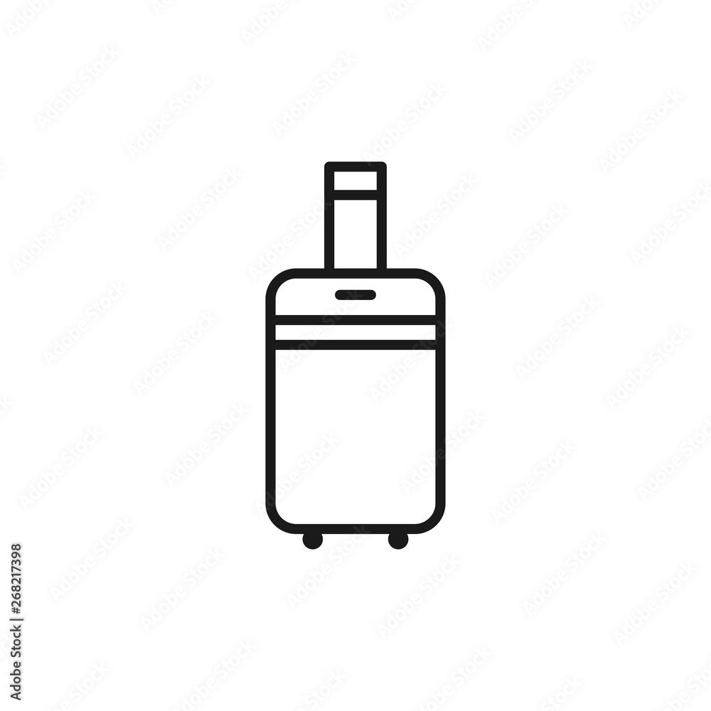 Baggage icon in trendy line style. Travel luggage symbol. Touristic suitcase icon