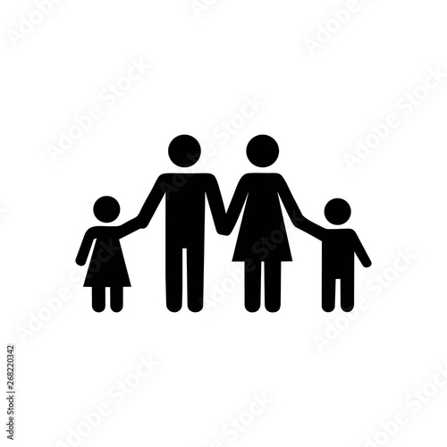 family icon parents with children son and daughter