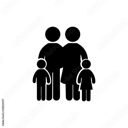 family simple icon on the white background