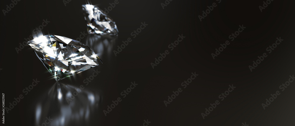 Diamond with reflected background and copy space, 3d illustration. Diamond with reflected background and copy space, 3d illustration.