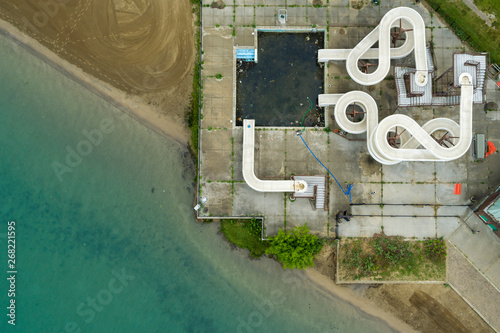 Closed Water Slide, Belle Isle, Detroit River, Michigan