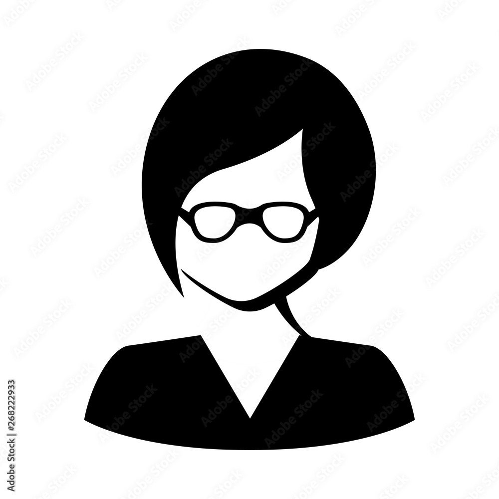 Isolated female short hair avatar icon - Vector