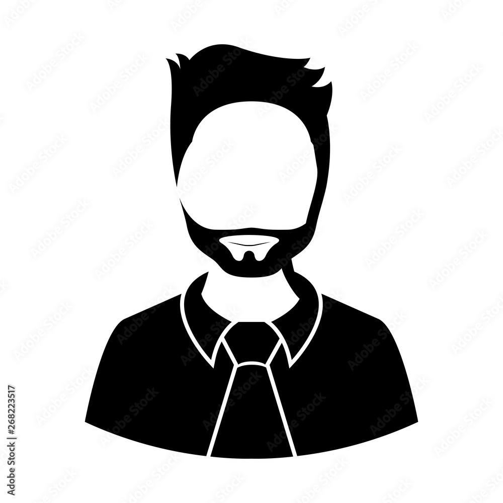 Isolated male avatar icon with beard - Vector Isolated male avatar icon with beard - Vector
