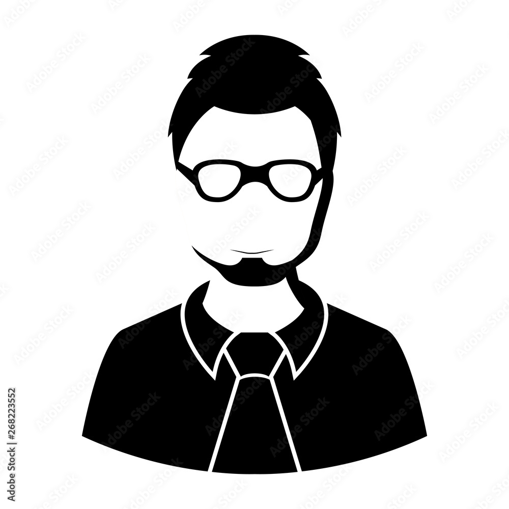 Isolated male avatar icon with glasses and beard - Vector Isolated male avatar icon with glasses and beard - Vector