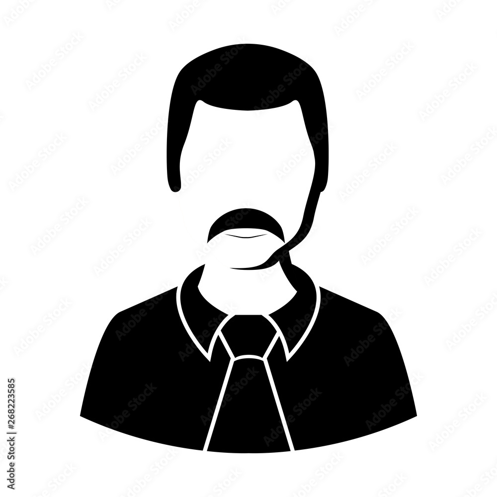 Isolated male avatar icon with moustache - Vector Isolated male avatar icon with moustache - Vector