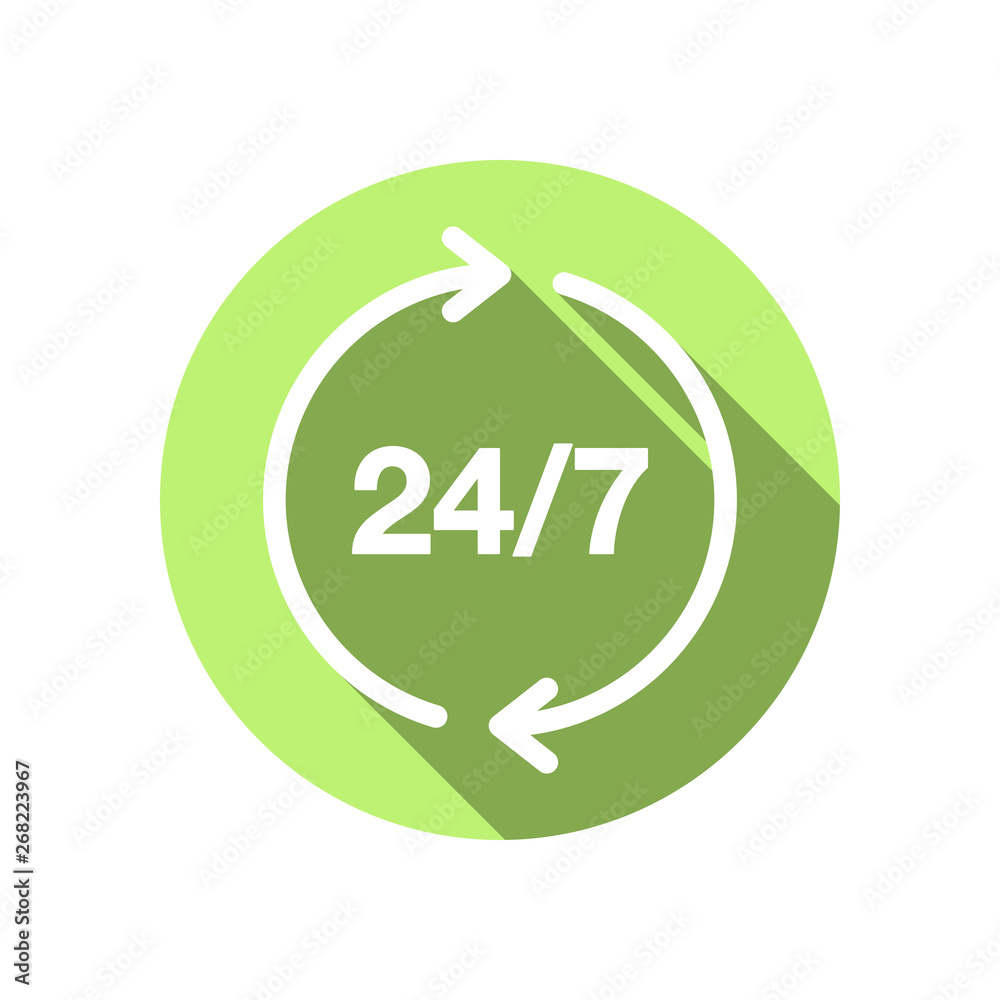 24 hours sync icon isolated on white background. 24/7 assistance sign illustration. Refresh, loading arrows icon. Renovation symbol. Synchronization 24 hours sync icon isolated on white background. 24/7 assistance sign illustration. Refresh, loading arrows icon. Renovation symbol. Synchronization