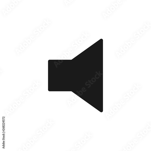 Audio speaker volume or music speaker volume on flat icon for apps and websites. Megaphone symbol isolated on white background.